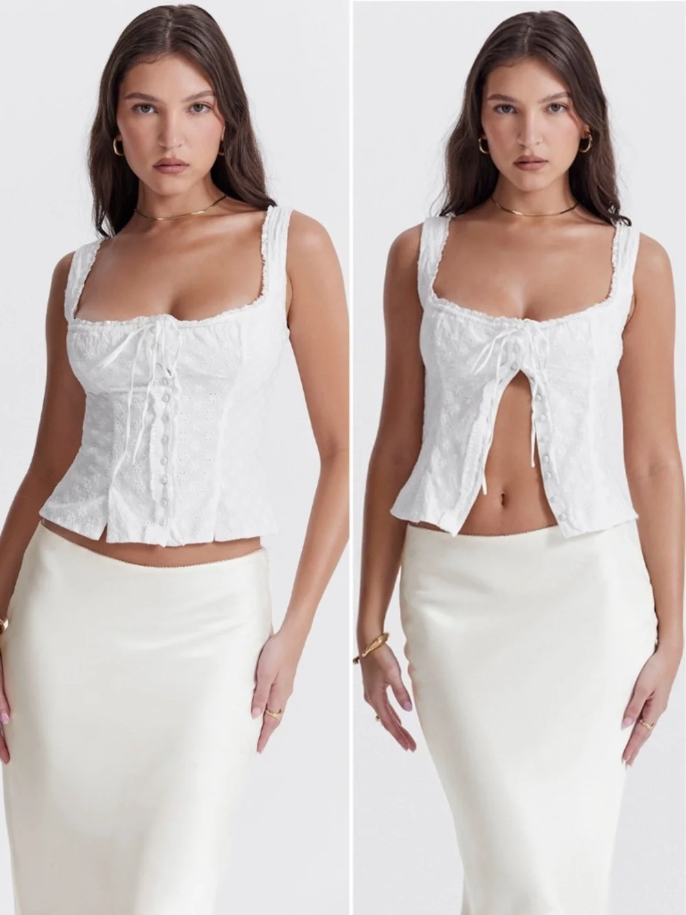 NEW House of CB Juana Top White Large+ (XL)